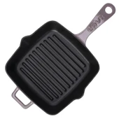 Lava Döküm Kare Izgara Tava Döküm Demir Yekpare Saplı Ölçü 20x20cm.  Mor thumbnail 2