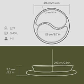 Lava Döküm Damla Formlu 2'li Set Yingyang Fajita Tabağı Kayın Servis Ahşabı Ölçü 10x20cm. thumbnail 3