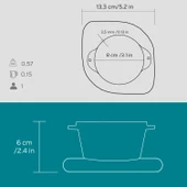 Lava Döküm Yuvarlak Sufle / Sos Kabı ve Ahşap Altlığı. Çap(Ø)8cm. thumbnail 5