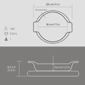 Lava Döküm Yuvarlak Sahan Döküm Demir Yekpare Çift Kulplu Kayın Servis Ahşabı. Çap(Ø)18cm. thumbnail 5