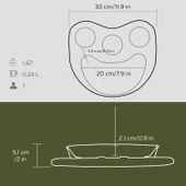 Lava Döküm Böbrek Formlu Fajita Tabağı Kayın Servis Ahşabı Ölçü 10x20cm. (Sos Kapları Dahil Değildir.) thumbnail 3