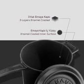 Lava Döküm Yuvarlak Sos Tenceresi. Döküm Demir Yekpare Saplı Trendy Serisi Çap(Ø18 cm.  Mat Siyah thumbnail 5