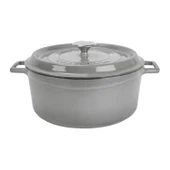 Lava Döküm Yuvarlak Tencere Döküm Demir Yekpare Kulplu Premium Serisi Çap(Ø)24cm.  Gri thumbnail 1