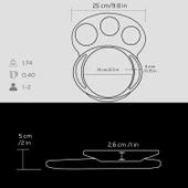 Lava Döküm Yuvarlak Sahan Döküm Demir Yekpare Çift Kulplu Kayın Servis Ahşabı Çap(Ø)16cm. (Sos Kapları Dahil Değildir.) thumbnail 3