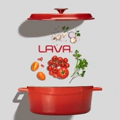 Lava Döküm Oval Tencere. Edition Serisi Ölçü 21x27cm.  Kırmızı thumbnail 7