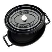 Lava Döküm Oval Tencere. Trendy Serisi Ölçü 21x27cm.  Siyah thumbnail 3