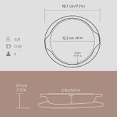 Lava Döküm Yuvarlak Servis Tabağı ve Ahşap altlığı. Çap(Ø)16cm. - 3