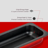 Lava Döküm Dikdörtgen 1/3 Gastronomi Küvet Ölçü 32x17cm. Kırmızı - 6