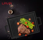 Lava Döküm Dikdörtgen Çift Yön Izgara ve Düz Yüzey Hot Plate Ölçü 22x15cm. thumbnail 7