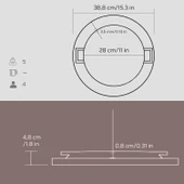 Lava Döküm Yuvarlak Çift Yön Izgara Tavası Kayın Servis Ahşabı Döküm Demir Yekpare Çift Kulplu Çap(Ø)28cm. - 4