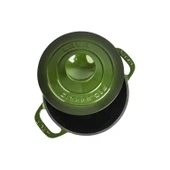 Lava Döküm Yuvarlak Tencere Döküm Demir Kapak Experience Majolik Serisi Çap(Ø)23cm  Yeşil thumbnail 3