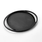 Lava Döküm Yuvarlak Pizza Krep Pankek Tavası Döküm Demir Yekpare Çift Kulplu Çap(Ø)20cm. thumbnail 2