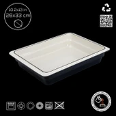 Lava Döküm Dikdörtgen 1/2 Gastronomi Küvet Ölçü 26x33cm.  Siyah thumbnail 4