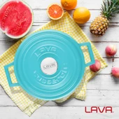 Lava Döküm Yuvarlak Tencere Döküm Demir Yekpare Kulplu Spring Serisi Çap(Ø)24cm.  Turkuaz thumbnail 7