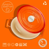 Lava Döküm Oval Tencere. Edition Serisi Ölçü 21x27cm.  Turuncu thumbnail 4