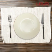 Lava Döküm Yuvarlak Servis Tabağı ve Kayın Servis Ahşabı. İçi Sable Çap(Ø)25cm. - 6