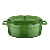 Lava Döküm Oval Tencere. Trendy Serisi Ölçü 21x27cm.  Yeşil thumbnail 1