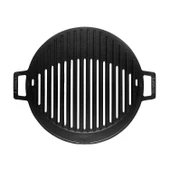 Lava Döküm Yuvarlak Mangal Izgarası Döküm Demir Yekpare Çift Kulplu Çap (Ø)37cm. - 3