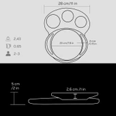 Lava Döküm Yuvarlak Sahan Döküm Demir Yekpare Çift Kulplu Kayın Servis Ahşabı Çap(Ø)20cm. (Sos kapları dahil değildir.) thumbnail 3