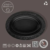 Lava Döküm Oval Döner, Kebap Tabağı. Ölçü 32x23cm. - 4