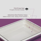 Lava Döküm Dikdörtgen 1/2 Gastronomi Küvet Ölçü 26x33cm.  Mor thumbnail 6