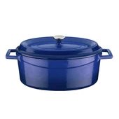 Lava Döküm Oval Tencere. Trendy Serisi Ölçü 21x27cm.  Mavi thumbnail 1