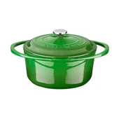 Lava Döküm Yuvarlak Tencere Döküm Demir Kapak Heritage Serisi Çap(Ø)20cm  Yeşil thumbnail 1