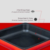 Lava Döküm Dikdörtgen 2/3 Gastronomi Küvet Ölçü 35x32cm.  Kırmızı - 4