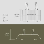 Lava Döküm Dikdörtgen Mangal Izgarası Silikon Paslanmaz Çift Tel Saplı Ölçü 40x25cm. - 5