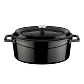 Lava Döküm Oval Tencere. Trendy Serisi Ölçü 21x27cm.  Siyah thumbnail 1