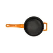 Lava Döküm Yuvarlak Sos Tenceresi Cam kapaklı, Metal Saplı. Glaze Serisi Çap(Ø16 cm.  Turuncu thumbnail 3