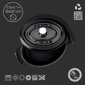 Lava Döküm Mini Oval Tencere. Trendy Serisi Ölçü 9x12cm.  Siyah thumbnail 4