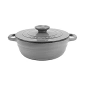 Lava Döküm Yuvarlak Tencere Döküm Demir Kapak Experience Majolik Serisi Çap(Ø)28cm  Gri thumbnail 1