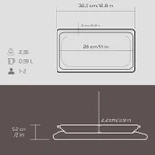 Lava Döküm Dikdörtgen Servis Tabağı ve Kayın Servis Ahşabı. Ölçü 30x15cm. - 4