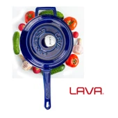 Lava Döküm Yuvarlak Sos Tenceresi Döküm Demir Yekpare Saplı Premium Serisi Çap(Ø)18cm. Mavi - 8