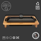 Lava Döküm Ekmek Tenceresi / Kayın Ağacı Servis Standı / Terrine Serisi. Ölçü 11x29cm.  Siyah thumbnail 4