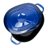 Lava Döküm Oval Tencere Döküm Demir Kapak Experience Serisi Ölçü 24x33cm.  Mavi thumbnail 3