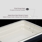 Lava Döküm Dikdörtgen 1/2 Gastronomi Küvet Ölçü 26x33cm.  Siyah thumbnail 6