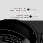 Lava Döküm Oval Tencere. Folk Serisi Ölçü 21x27cm.  Siyah - 6