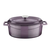 Lava Döküm Oval Tencere. Trendy Serisi Ölçü 21x25cm.  Mor thumbnail 1