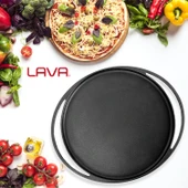 Lava Döküm Yuvarlak Pizza Krep Pankek Tavası Döküm Demir Yekpare Çift Kulplu Çap(Ø)20cm. thumbnail 7