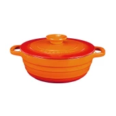 Lava Döküm Yuvarlak Tencere Döküm Demir Kapak Experience Serisi Çap(Ø)28cm  Turuncu thumbnail 1