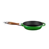 Lava Döküm Yuvarlak Kızartma Tavası Döküm Demir Sök - Tak Ahşap Sap Çap(Ø)28cm.  Yeşil - 1