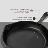 Lava Döküm Yuvarlak Kızartma Tavası Döküm Demir Yekpare Saplı. Çap(Ø)28cm thumbnail 6