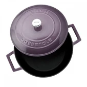 Lava Döküm Yuvarlak Tencere. Folk Çap(Ø)24cm.  Mor thumbnail 3