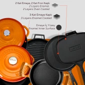 Lava Döküm 6x Trendy Serisi 9 Parça Tencere & Tava Seti  Turuncu thumbnail 7