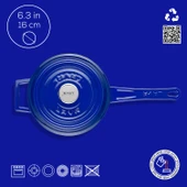 Lava Döküm Yuvarlak Sos Tenceresi Döküm Demir Yekpare Saplı Edition Serisi Çap(Ø16cm.  Mavi - 4