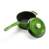 Lava Döküm Yuvarlak Sos Tenceresi. Döküm Demir Yekpare Saplı Trendy Serisi Çap(Ø16 cm.  Yeşil thumbnail 2
