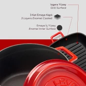 Lava Döküm Trendy 4 Parça Tencere Tava Seti  Kırmızı thumbnail 6