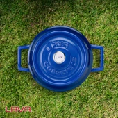 Lava Döküm Yuvarlak Tencere. Trendy Çap(Ø) 18cm.  Mavi thumbnail 6